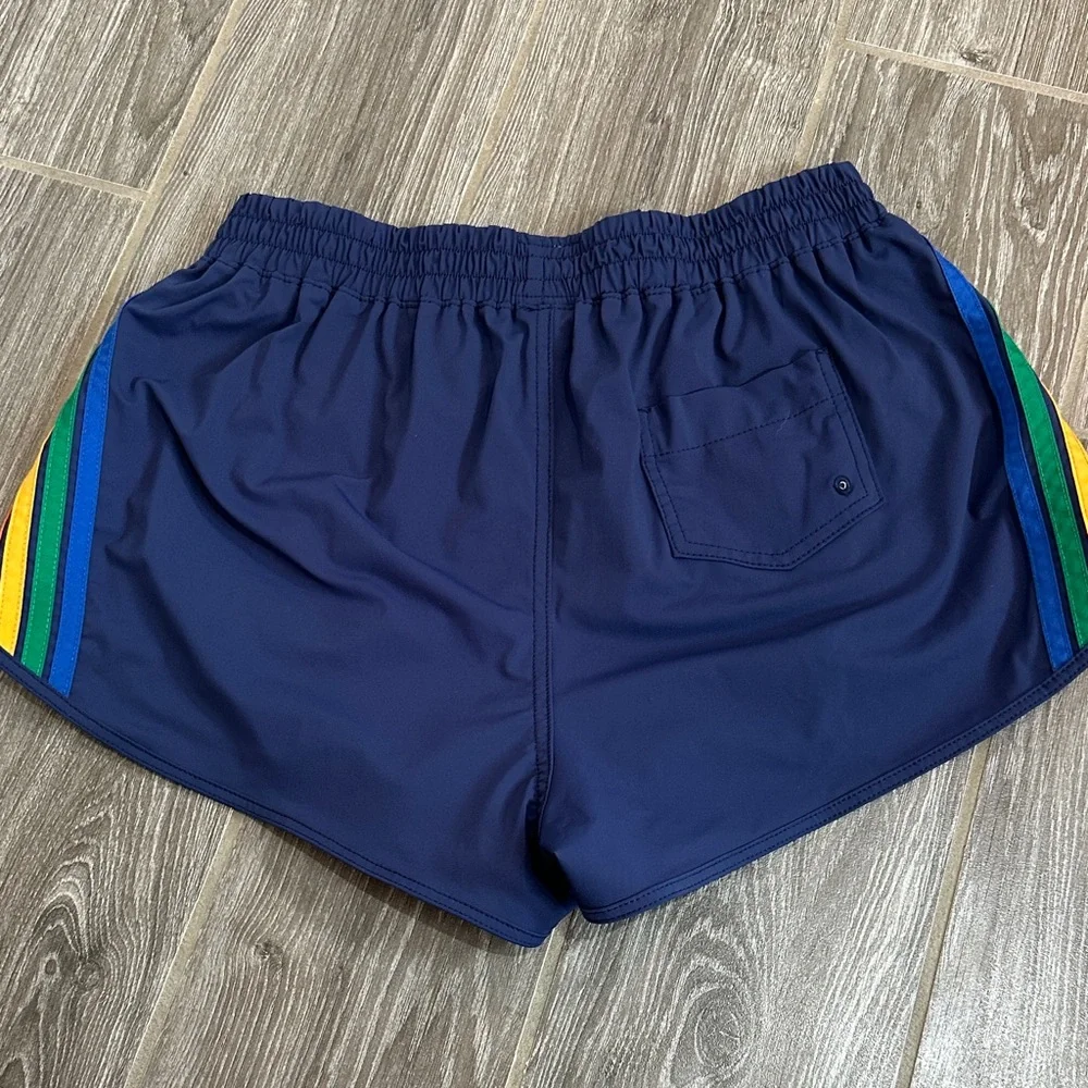 Women's aviator nation Navy board Shorts swim Rainbow 5 Stripe size medium EUC - Picture 4 of 4